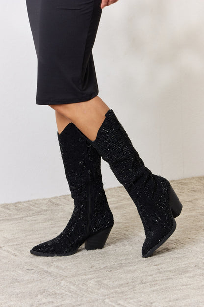 Rhinestone Knee High Cowboy Boots