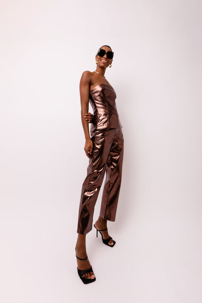 Metallic Mocha Tube Top